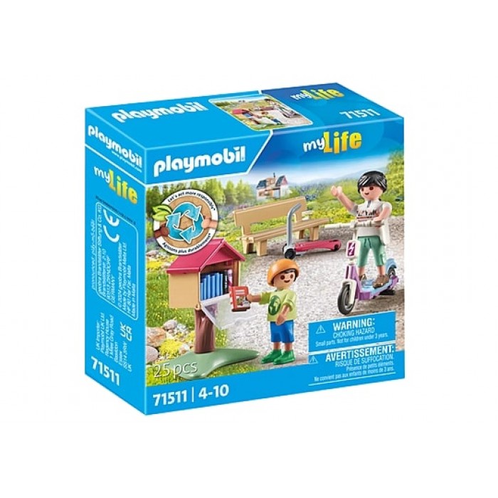 Playmobil My Life : Boîte à livres avec maman et enfant