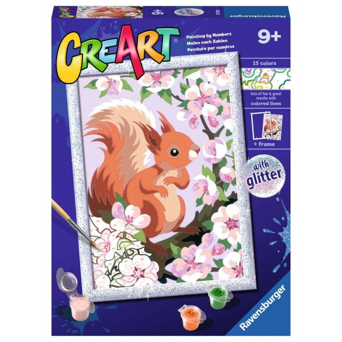 Peinture par numéros CreArt pour enfants : Spring Squirrel (18 x 24 cm)