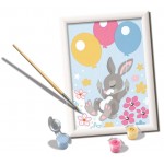 Peinture par numéros CreArt pour enfants : Flying Bunny (avec gemmes à coller) (13 x 18 cm)